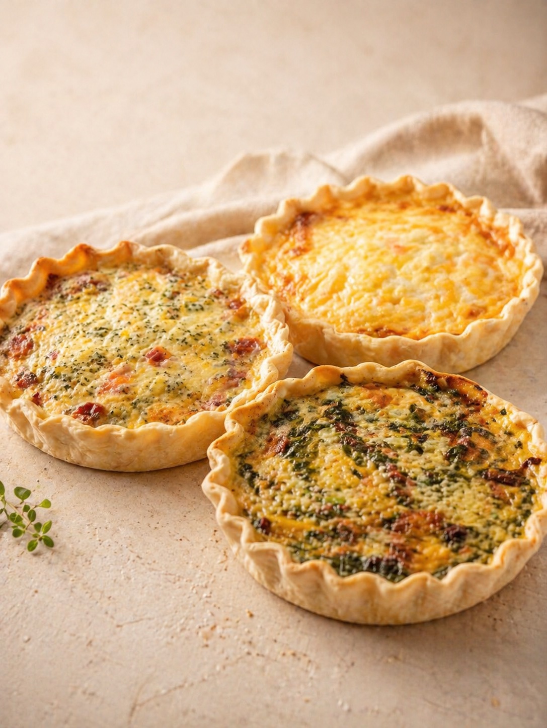 Tartas saladas artesanales argentinas recién horneadas