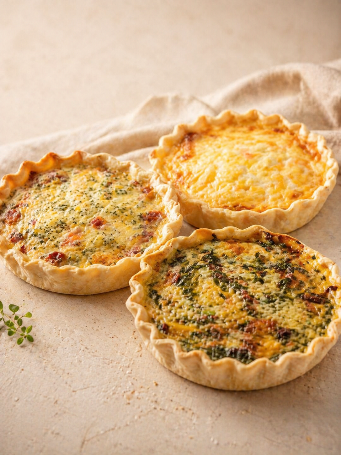Tartas saladas artesanales argentinas recién horneadas